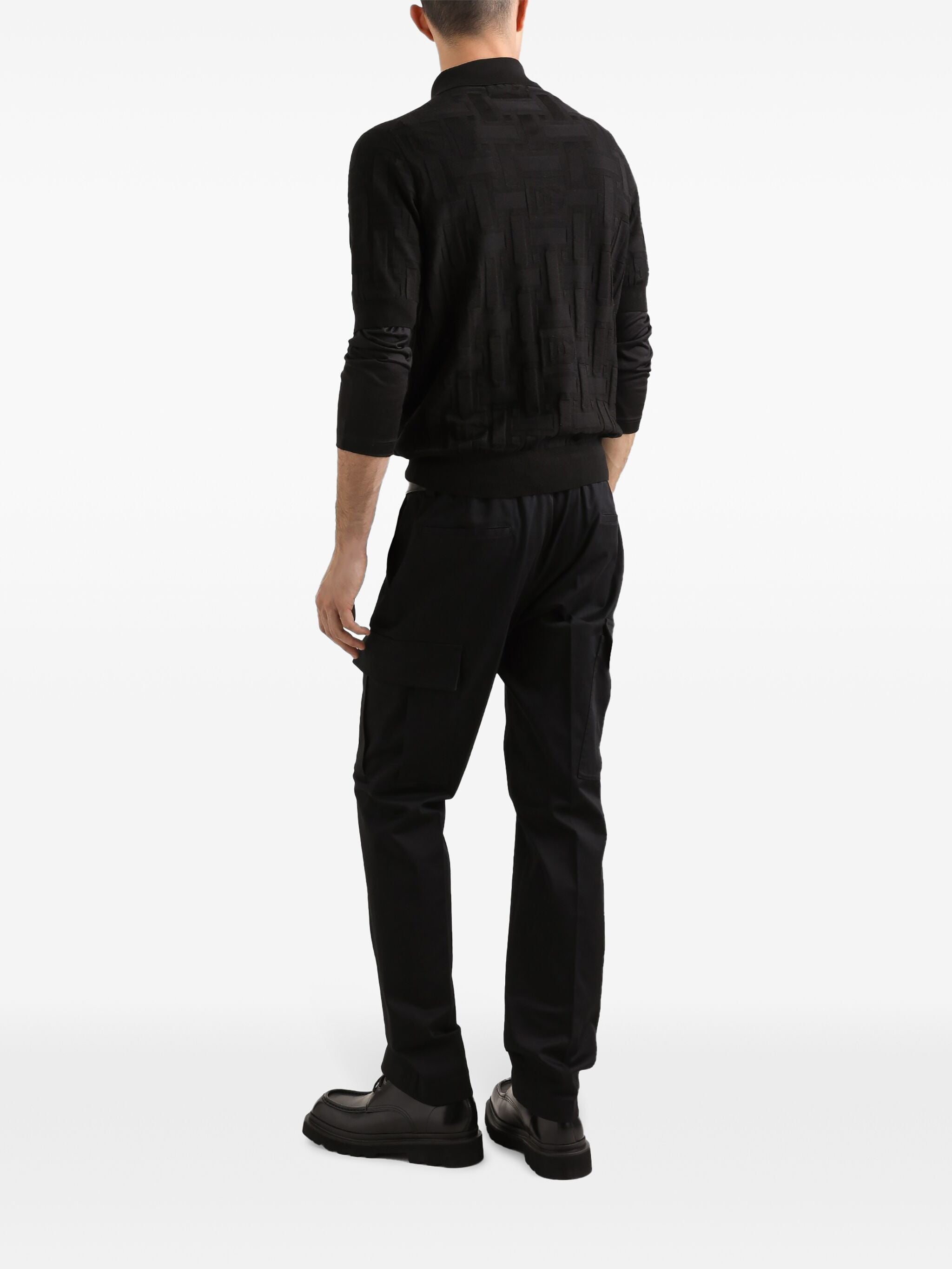 Silk DG Logo Jacquard Polo Shirt