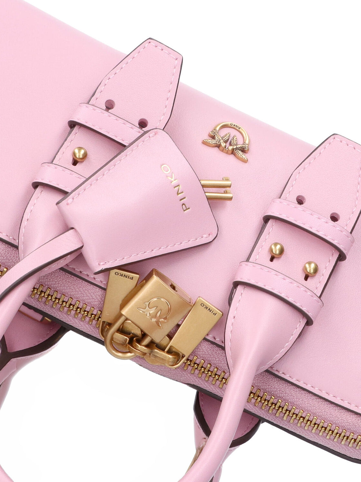 Structured Pink Handbag With Detachable Shoulder Strap