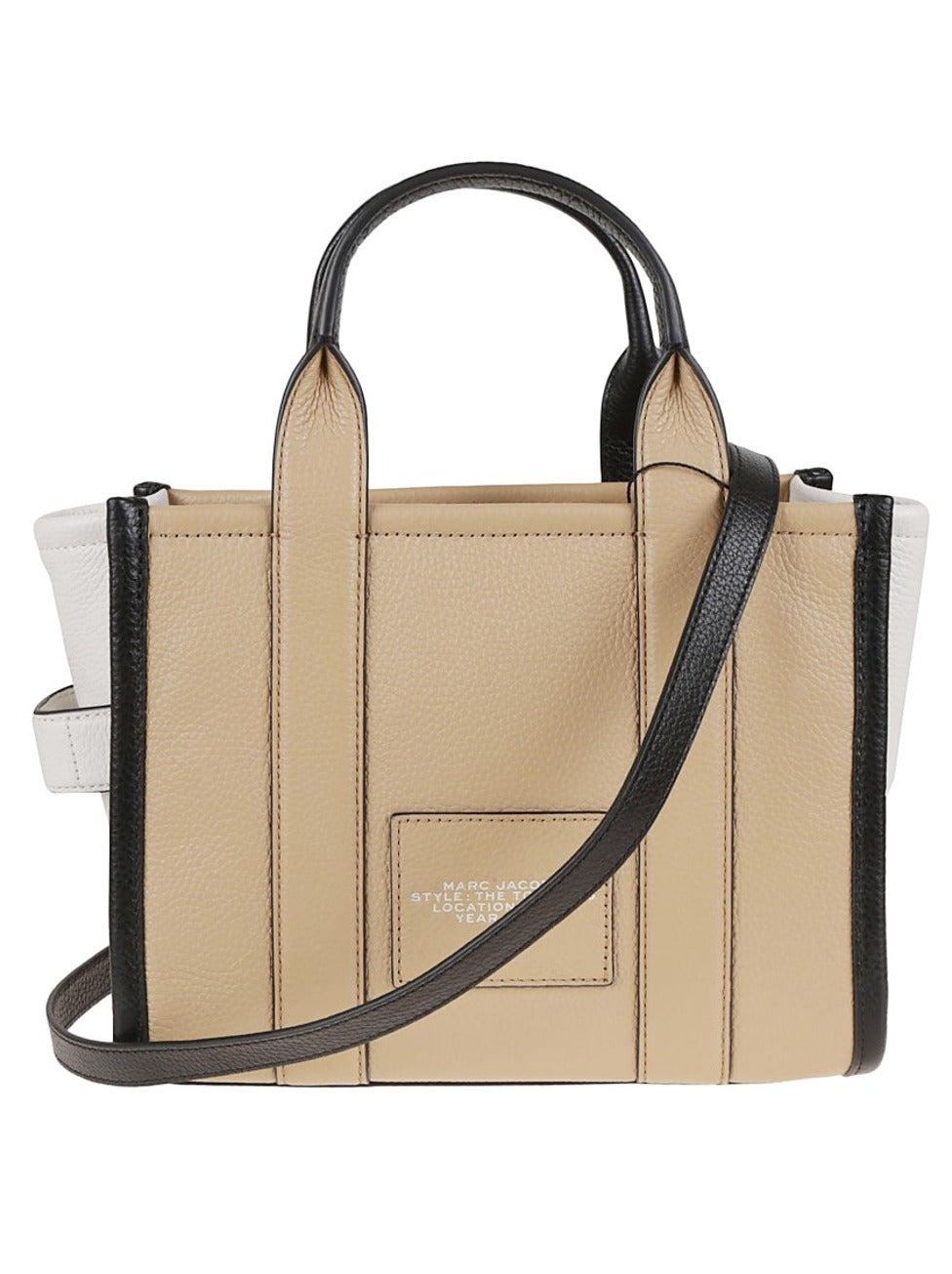 Two-Tone Leather Tote With Structured Silhouette