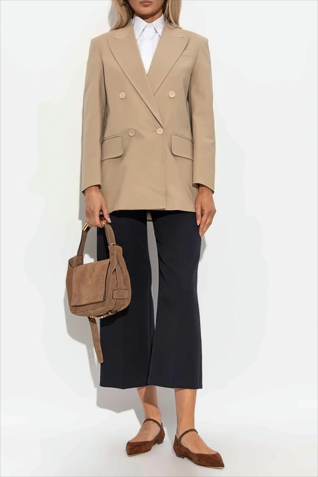 Tailored Double-Breasted Jacket With Structured Silhouette