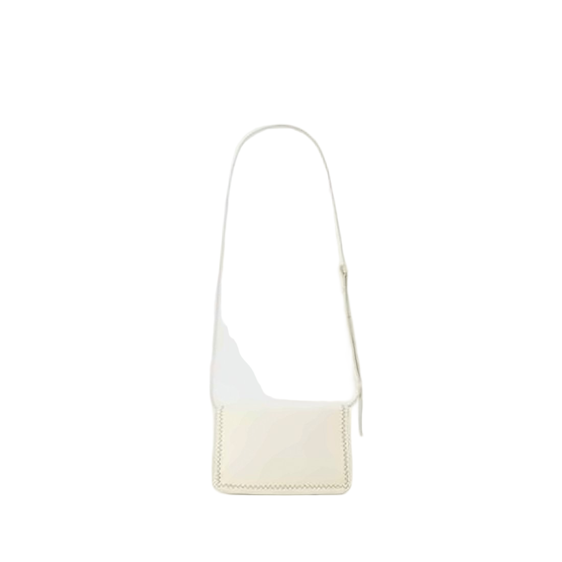 Structured White Calf Leather Crossbody Bag