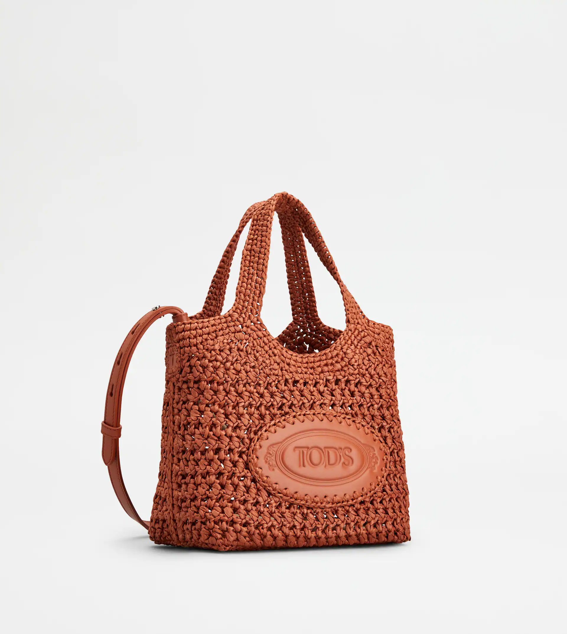 Textured Medium Tote Bag in Warm Terracotta