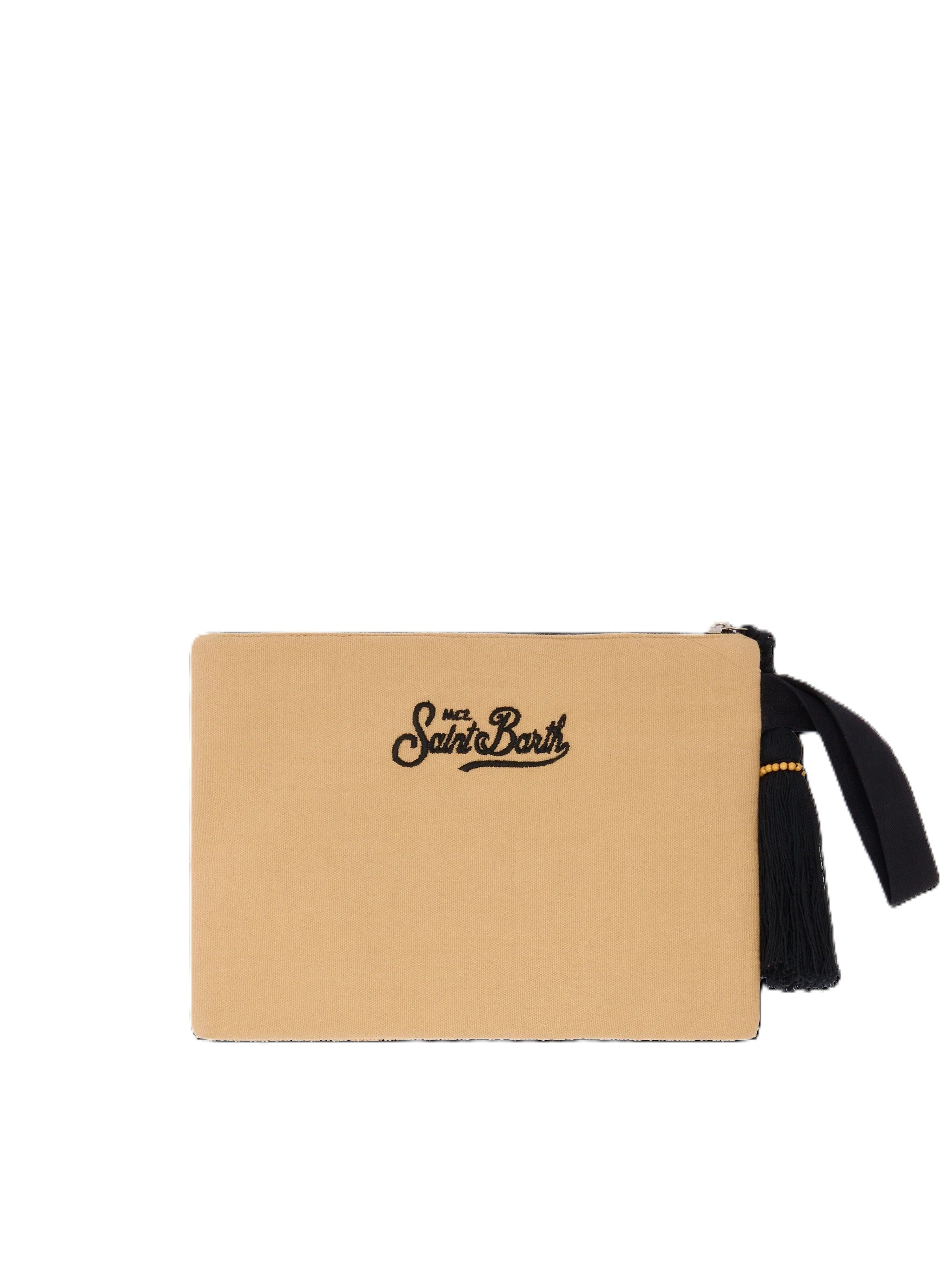 Leopard Print Clutch Bag with Beaded Detailing