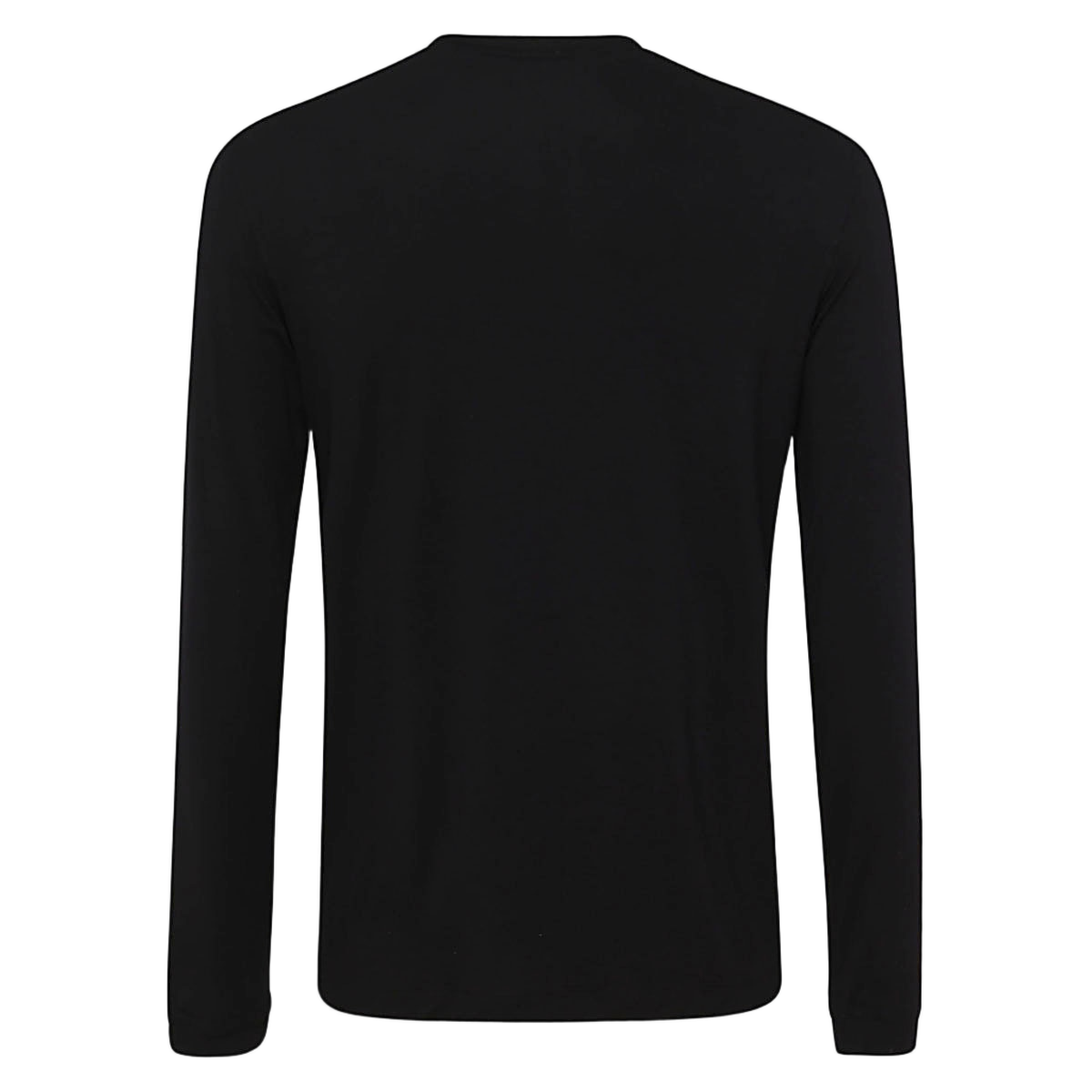 Long-Sleeved Black T-Shirt with Classic Crew Neckline
