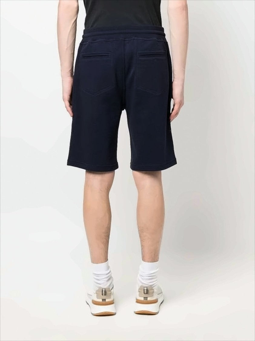 Tailored Blue Shorts with Drawstring Waistband