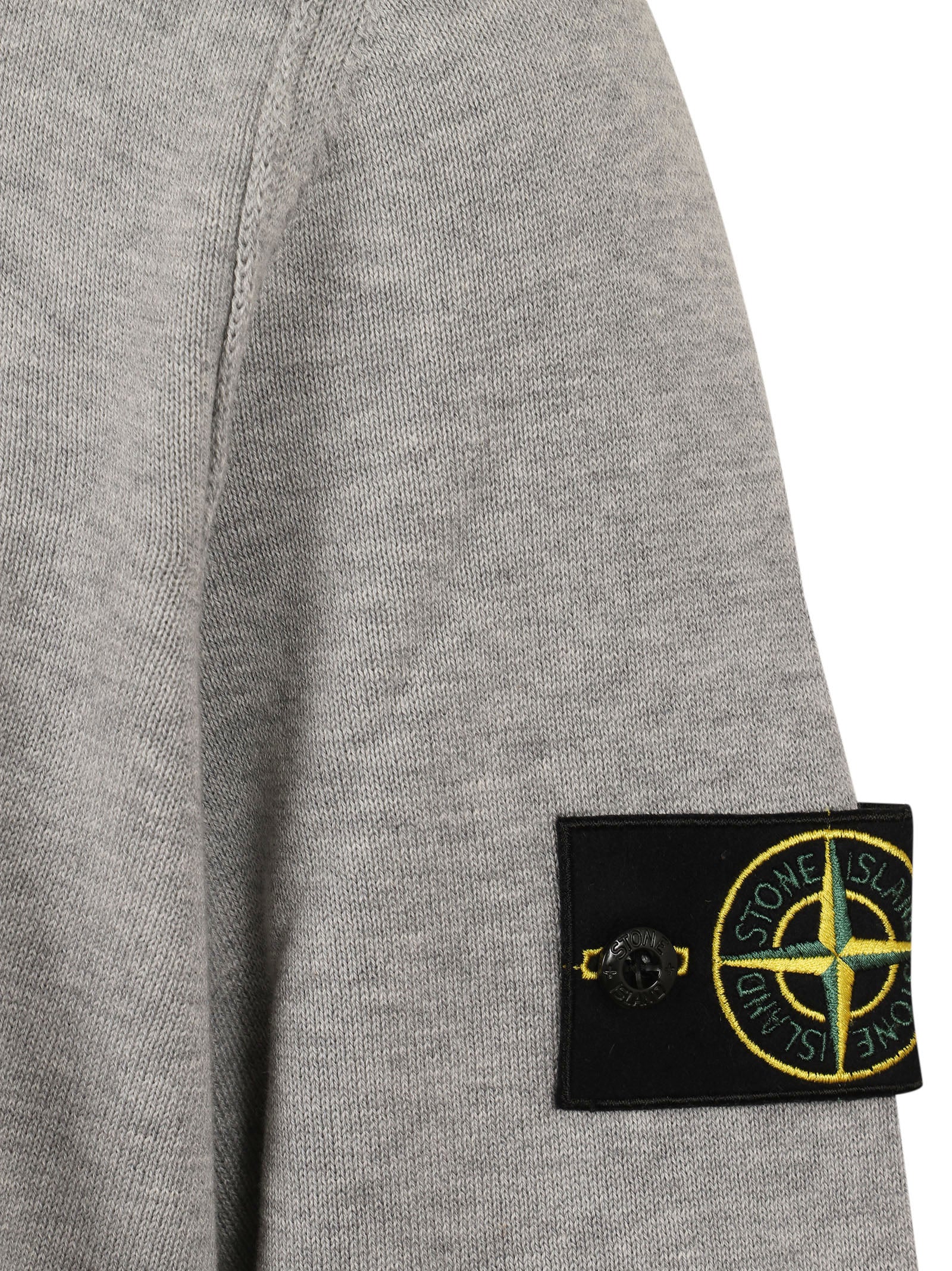 Relaxed Fit Organic Cotton Knit Sweater With Compass Logo