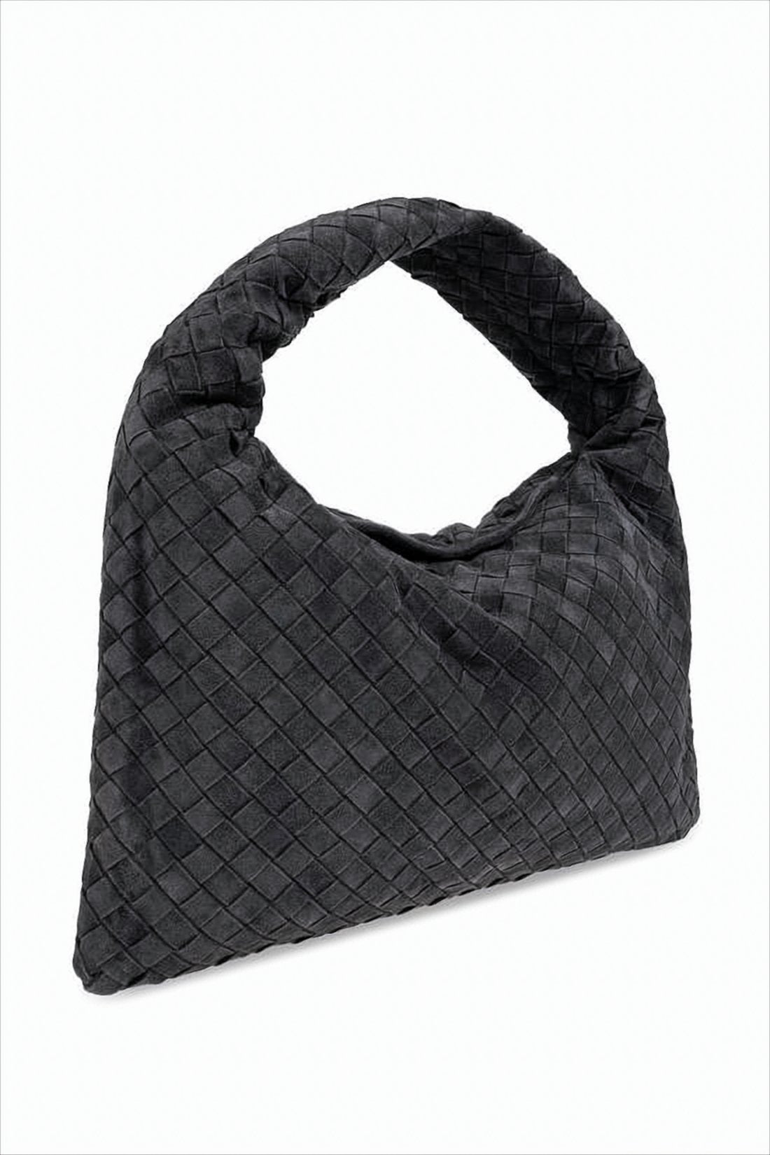 Woven Calf Leather Slouchy Tote Bag