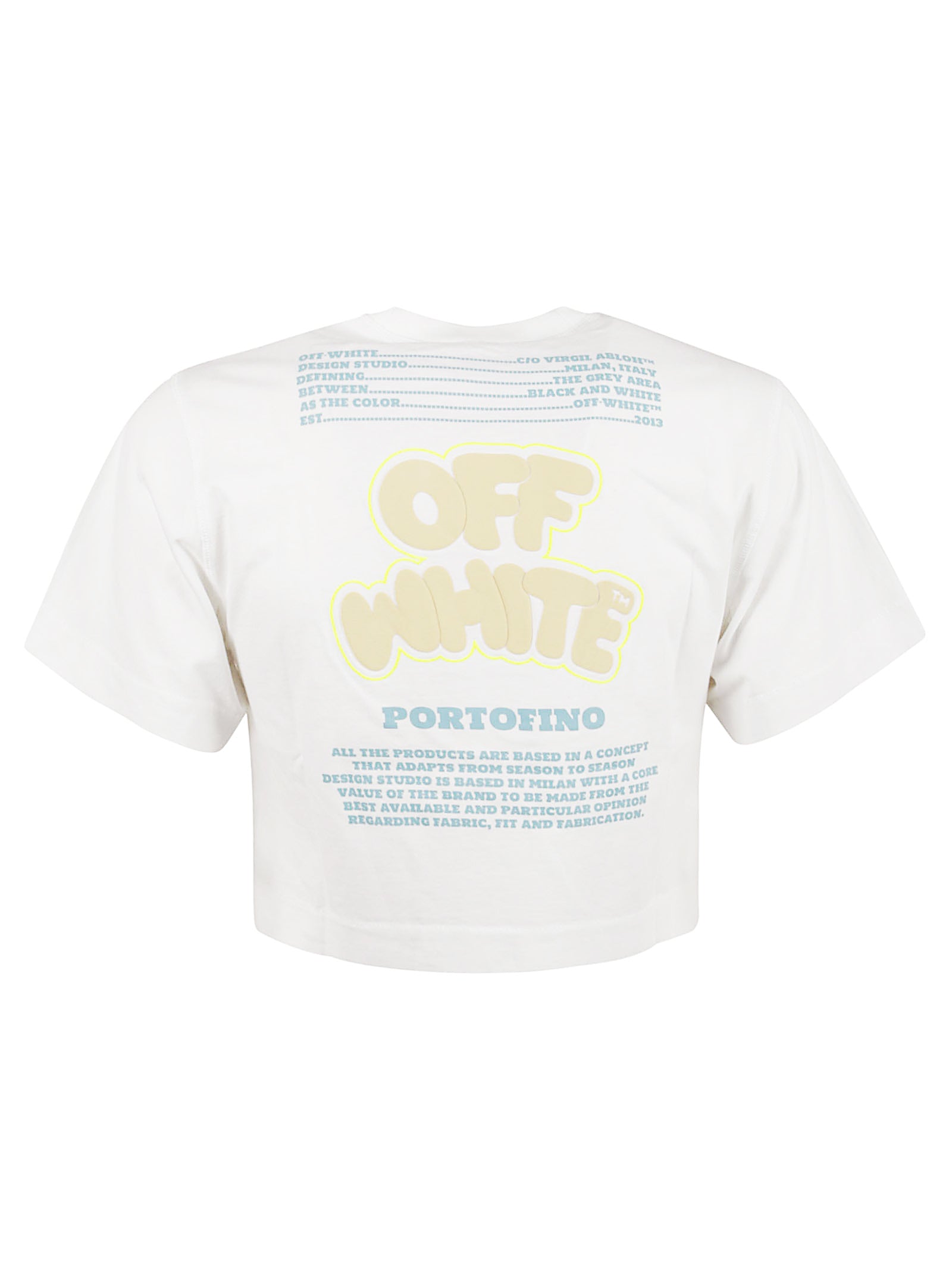 Cropped Short-Sleeve Cotton T-Shirt with Graphic Prints