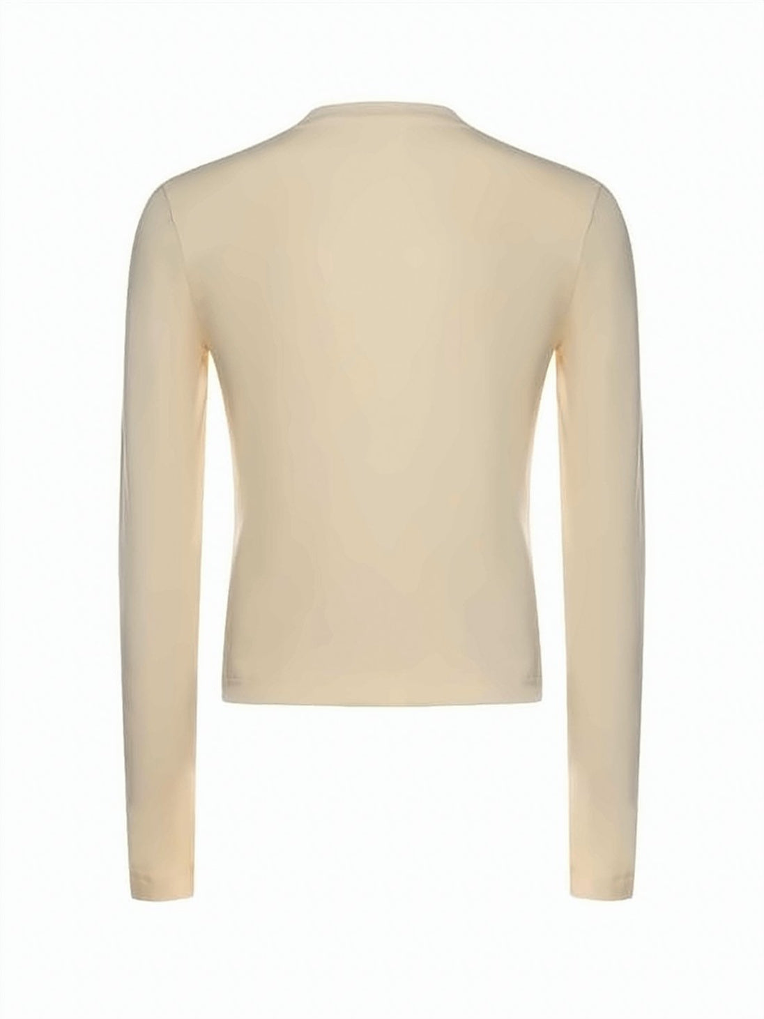 Fitted Long-Sleeved Top with Cropped Hem