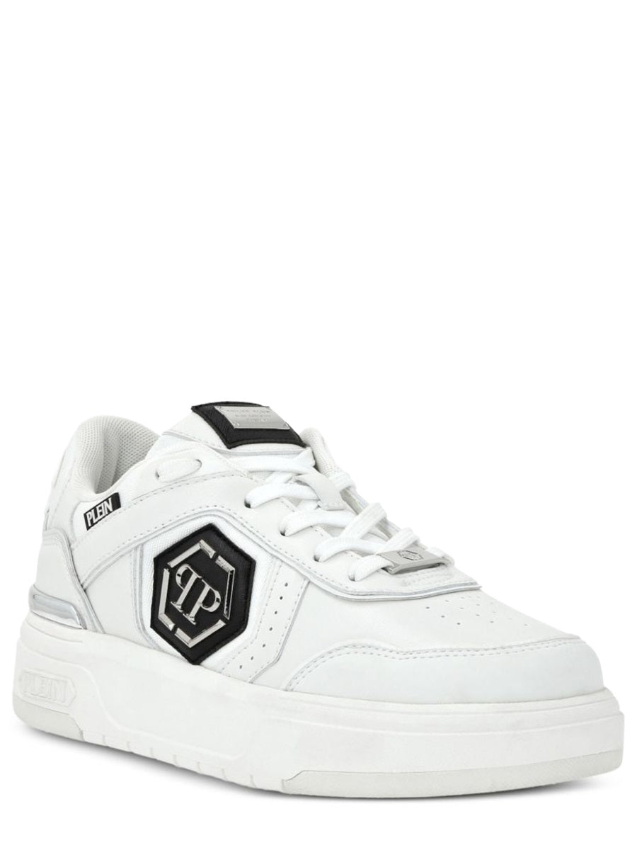 Low-Top Sneakers with Perforated Detailing