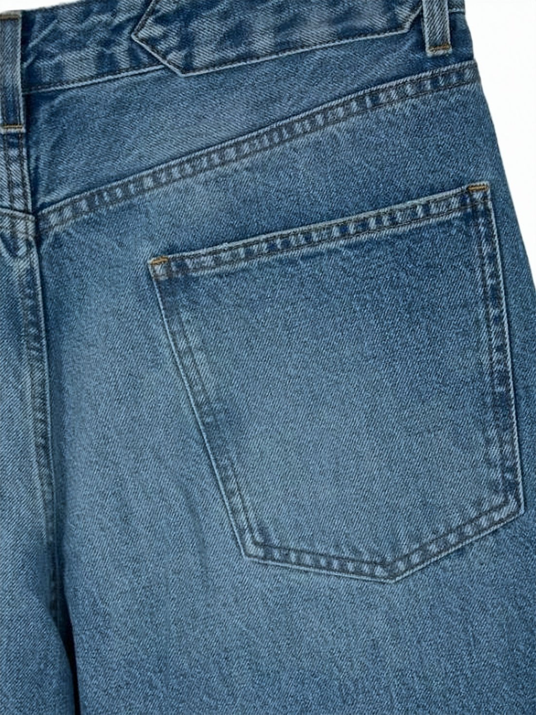 Mid-Blue Denim Pants with Classic Five-Pocket Design