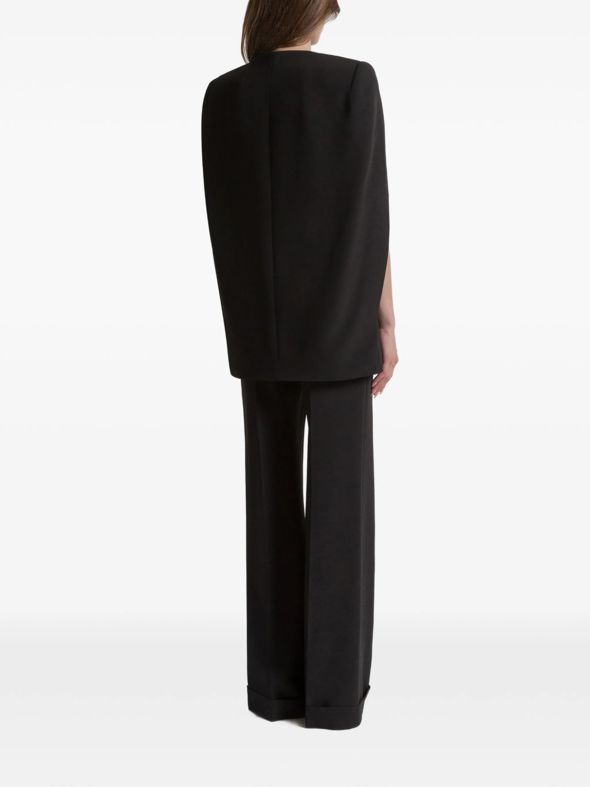Black Structured Sleeveless Viscose Jacket