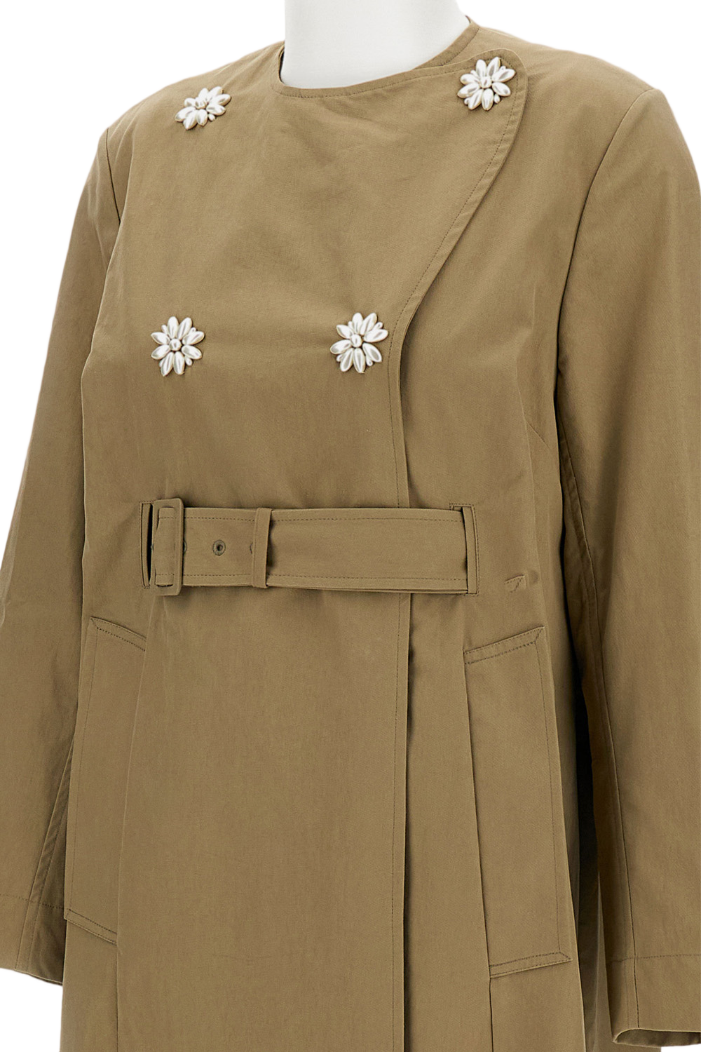 Belted Long Multi Slit Trench Coat
