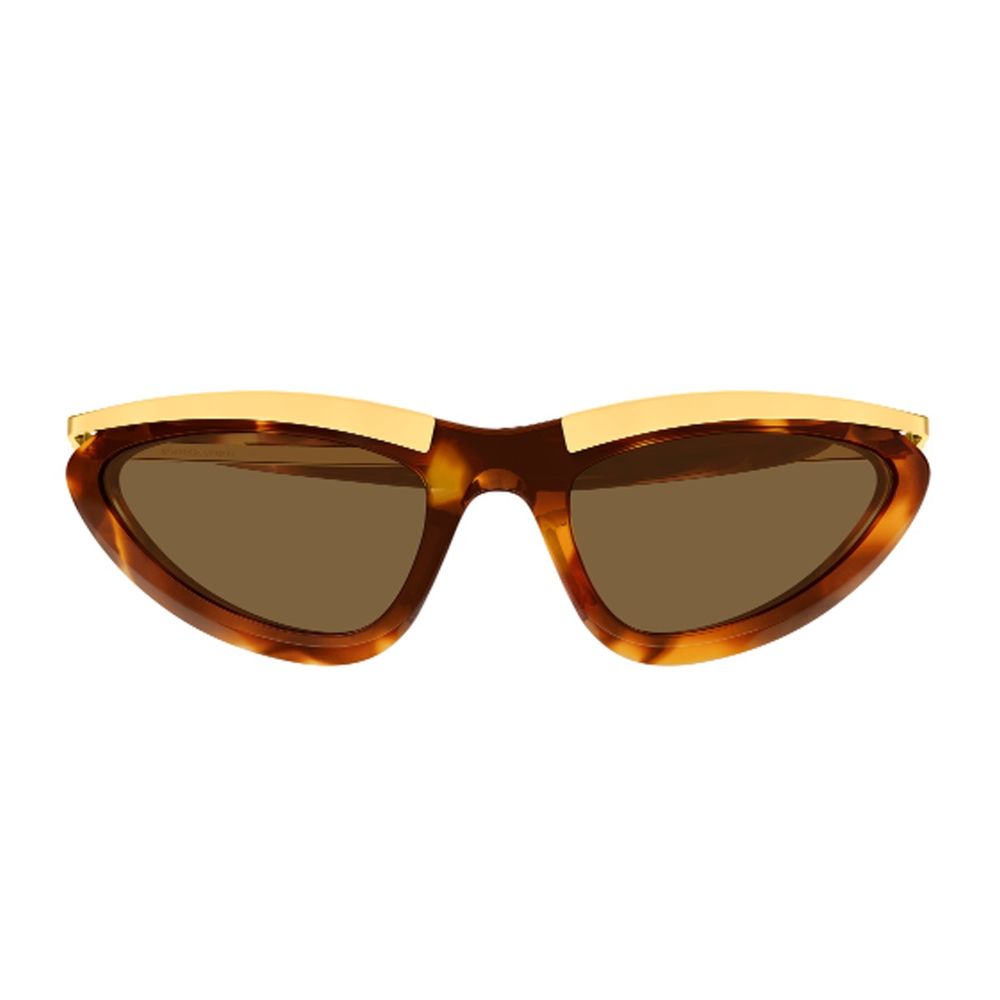 Cat-Eye Frame Sunglasses In Havana Acetate With Gold Accents