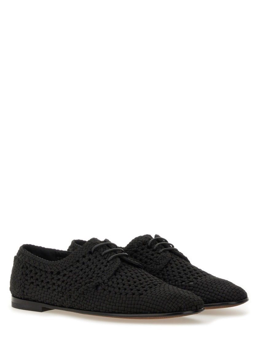 Woven Black Derby Shoe