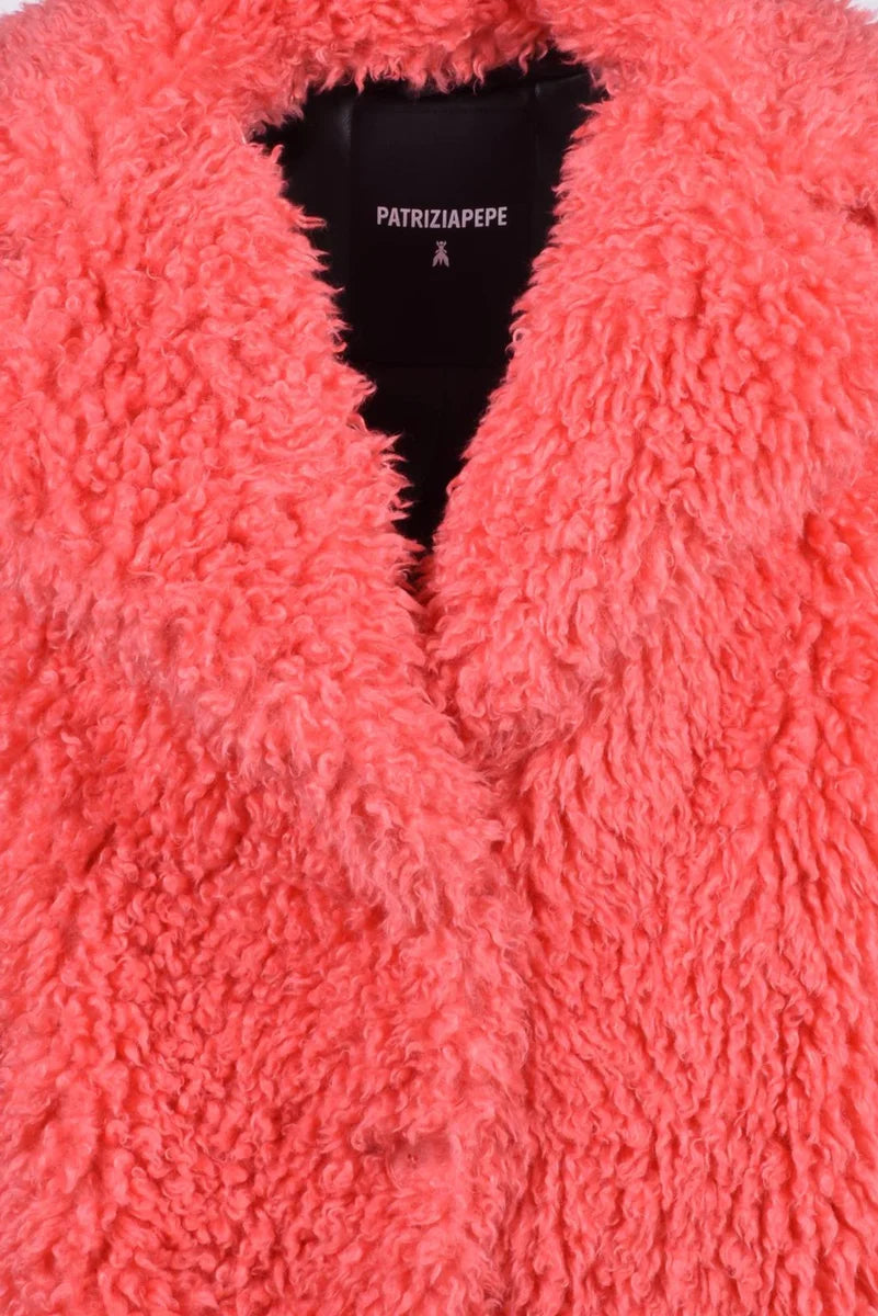 Faux Fur Coat - Red