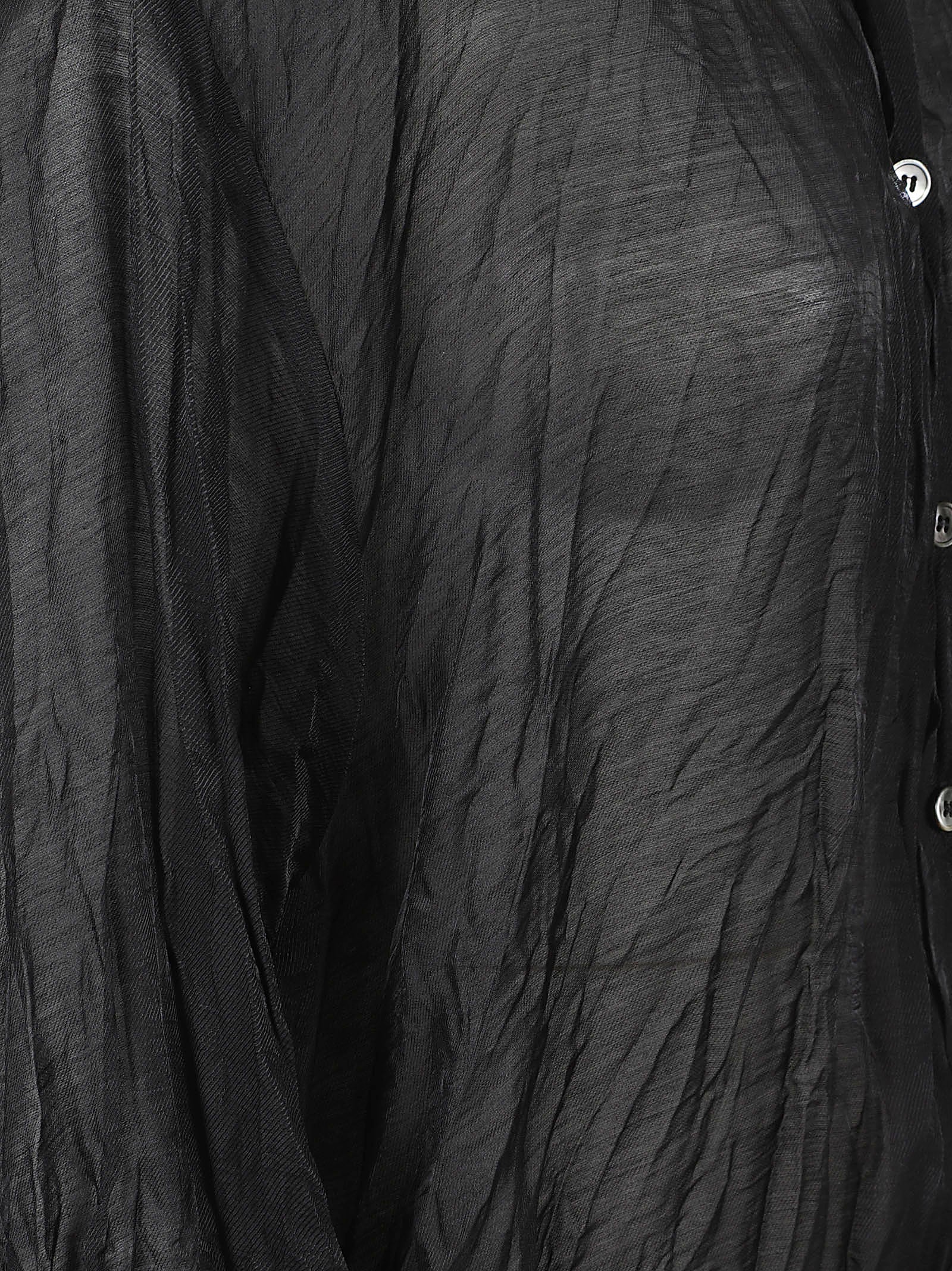 Translucent Crinkled Black Shirt
