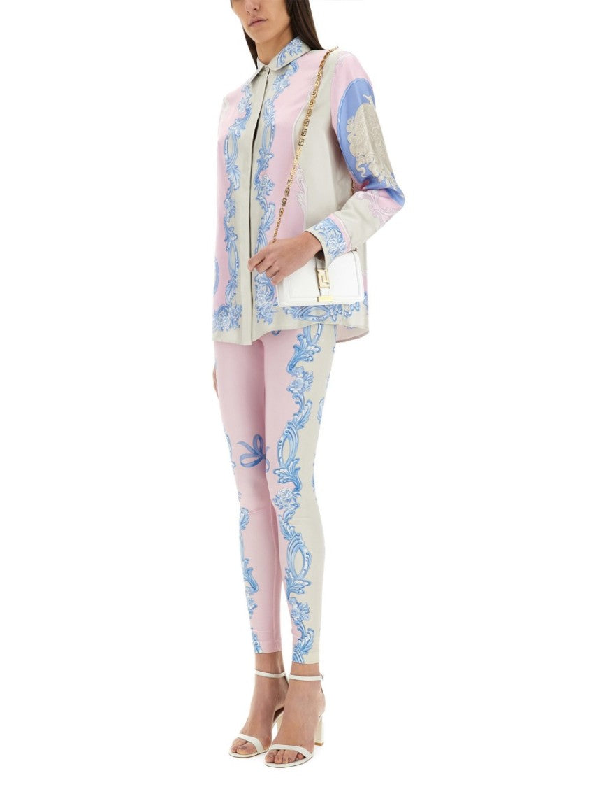 "Cameo" Pastel Print Silk Shirt
