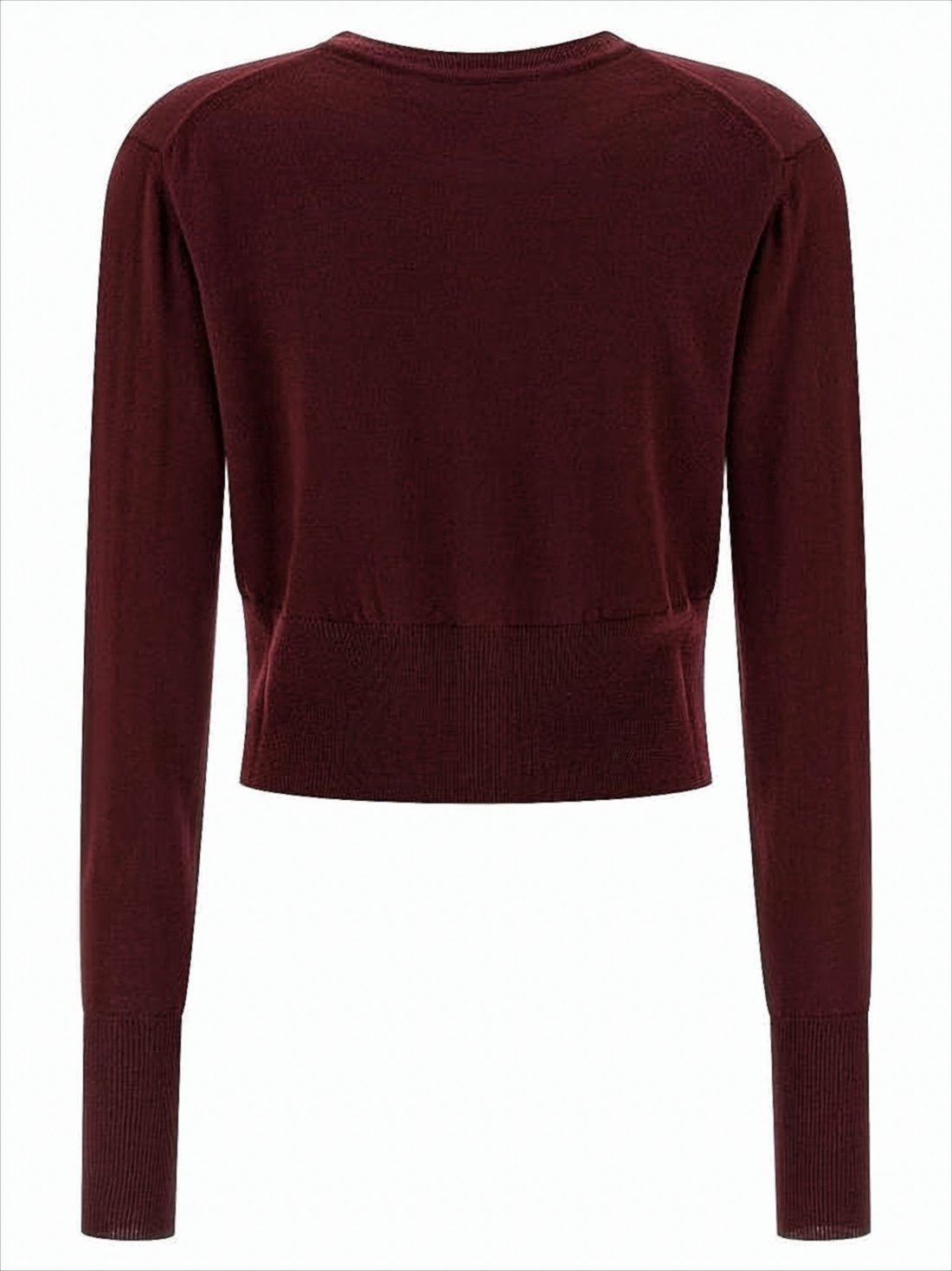 Cropped Cardigan with Round Neckline