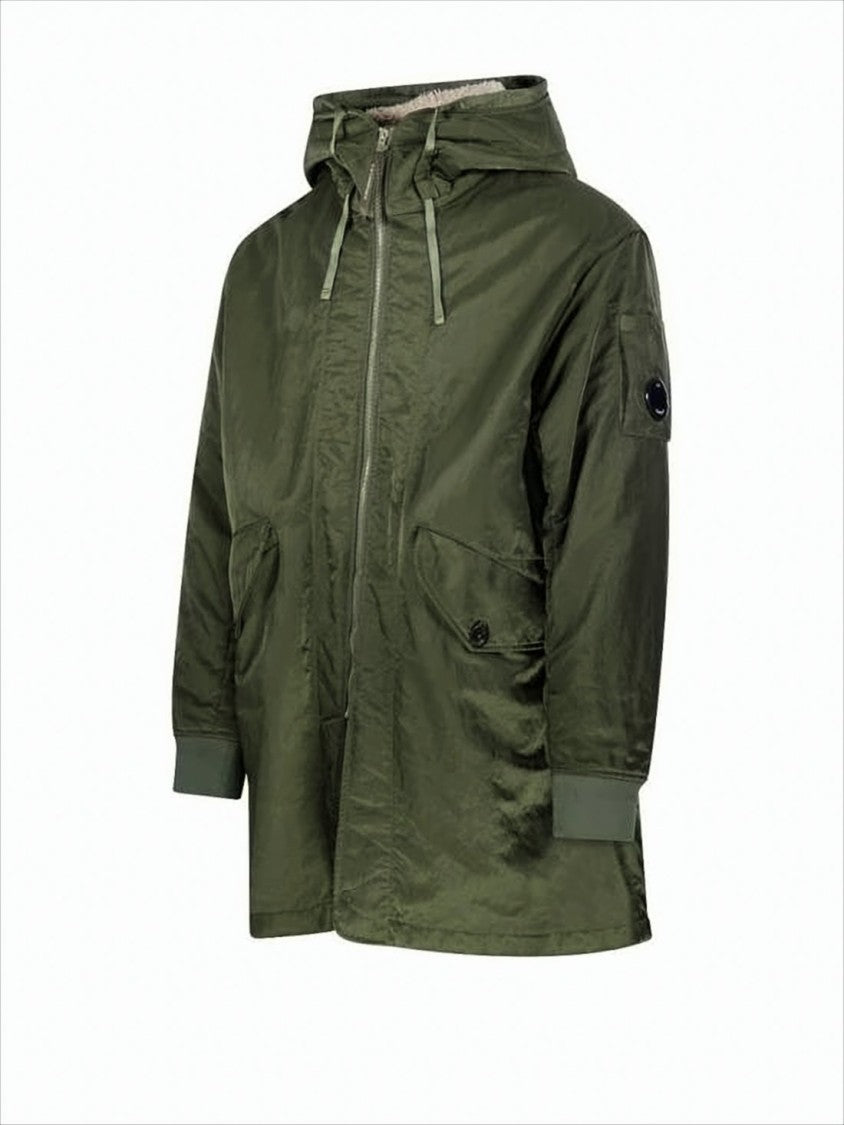 Relaxed-Fit Green Hooded Jacket With Functional Pockets