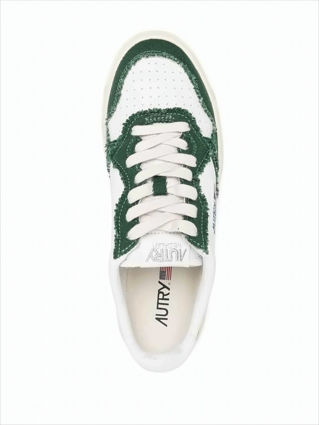 Low-Top Sneaker with Goat Leather and Canvas Accents