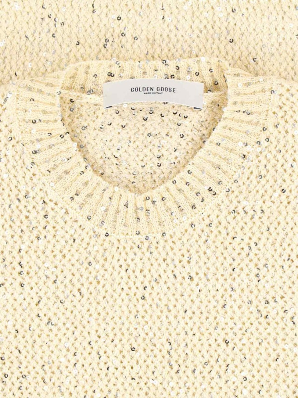 Sequin Knit Tank Top Cream