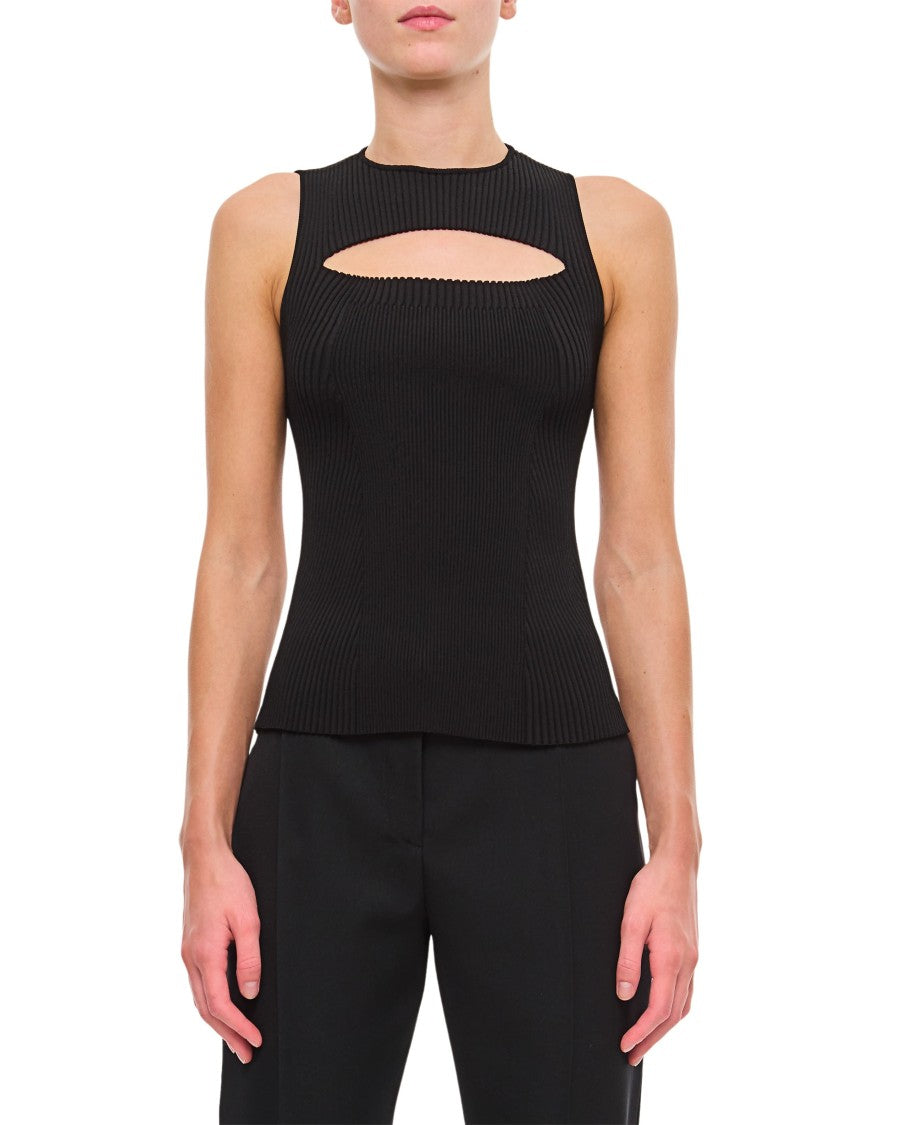 Slashed Knit Sleeveless Top