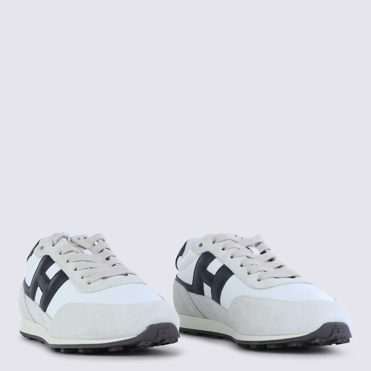 White And Black Leather Sneakers