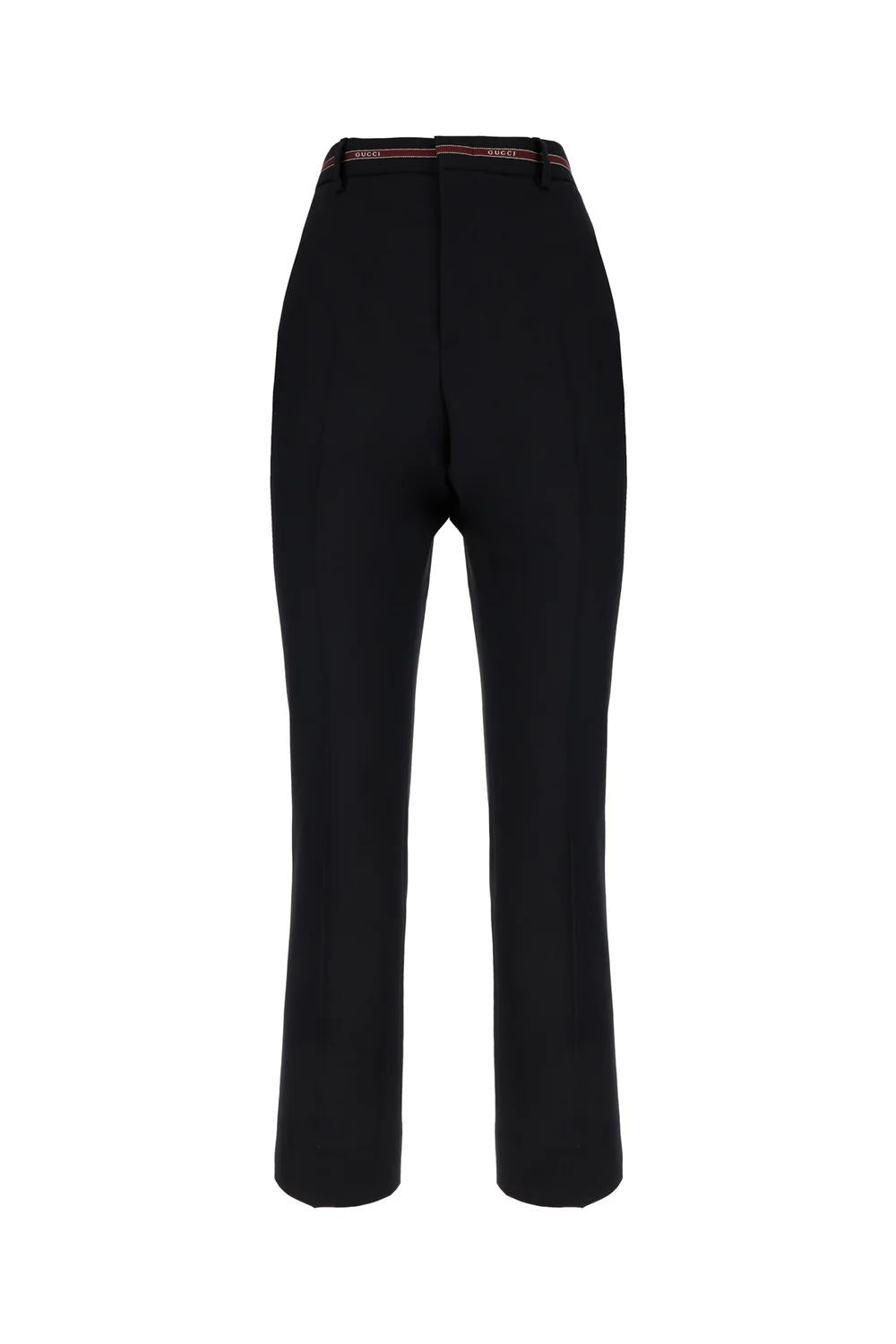 Tailored Black Trousers with Mid-Rise Waist
