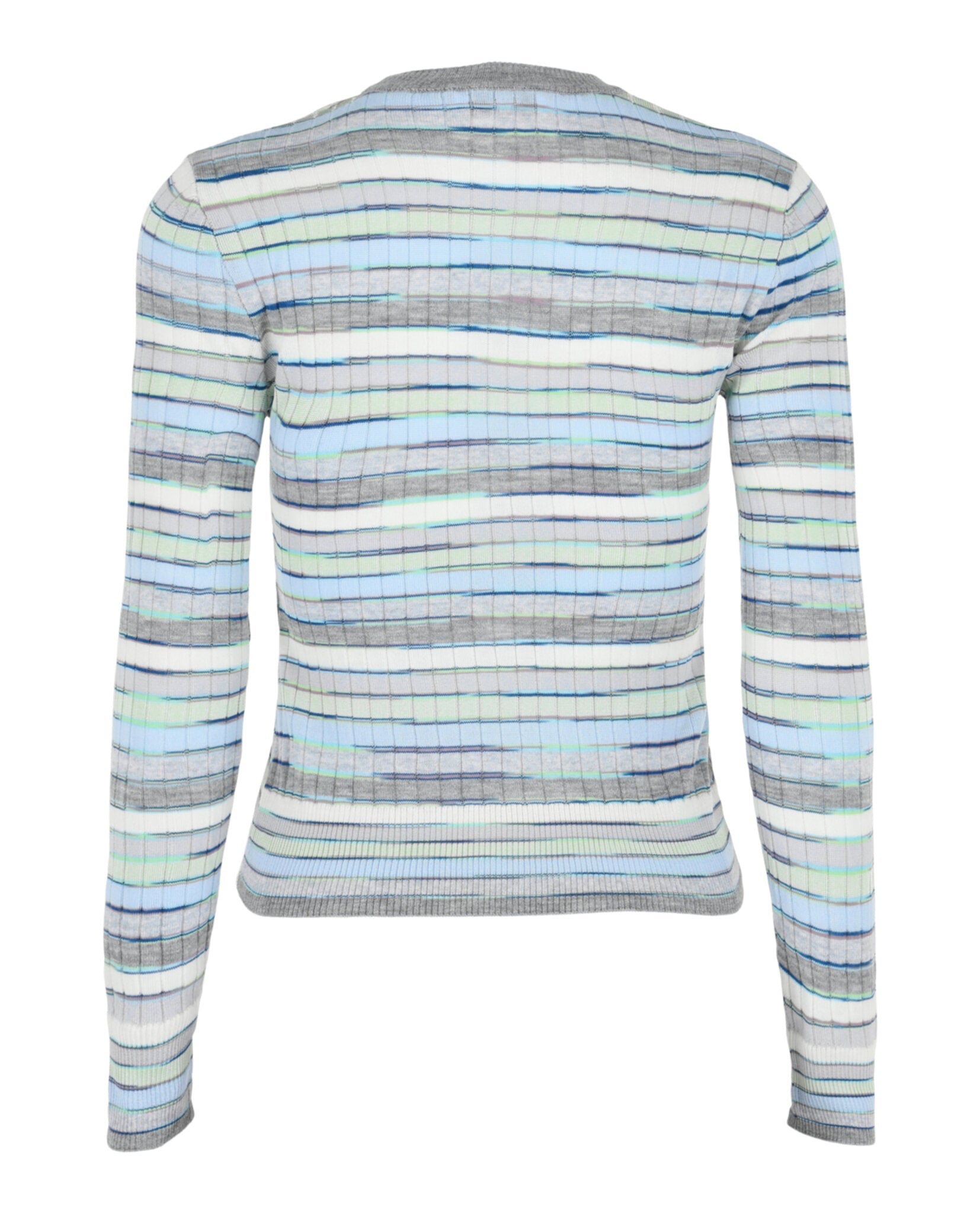 Textured Knit Sweater with Striped Pattern