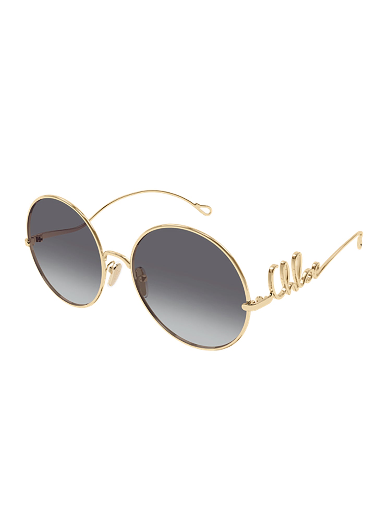 Metallic Oval Sunglasses with Artistic Wire Design