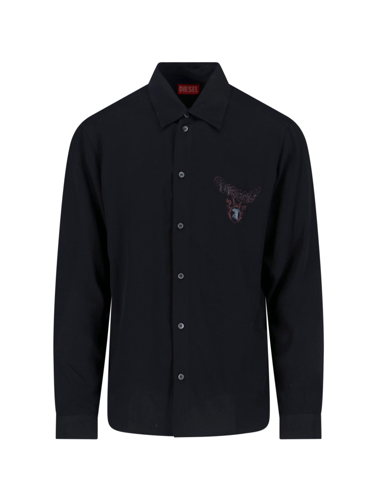 Black Viscose Long Sleeve Shirt
