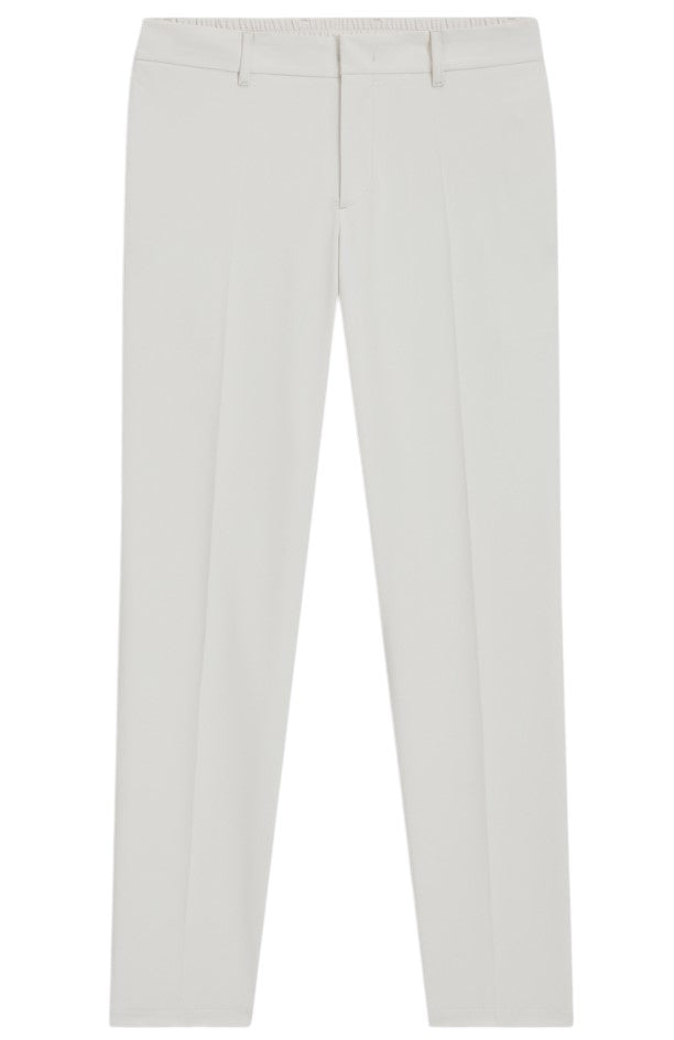 Tailored Stretch Fabric Trousers With Hook-And-Eye Closure