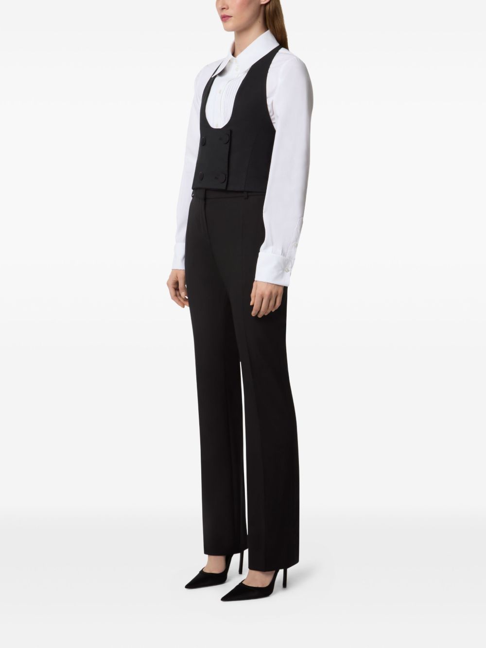 Straight-Leg Trousers with Pressed Crease