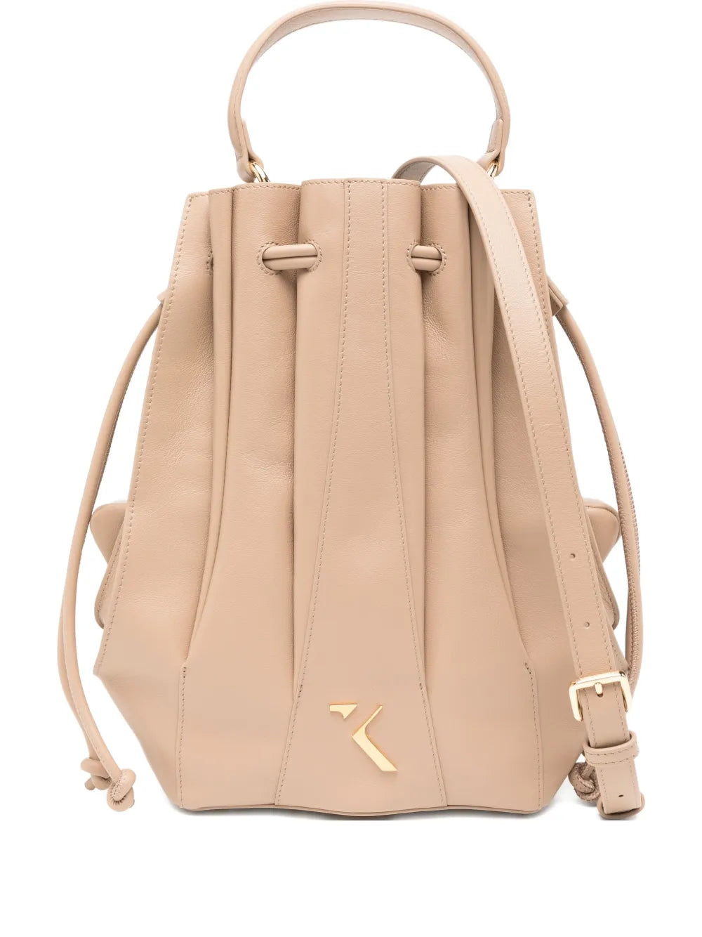 Camel Bucket Calfskin Leather Bag