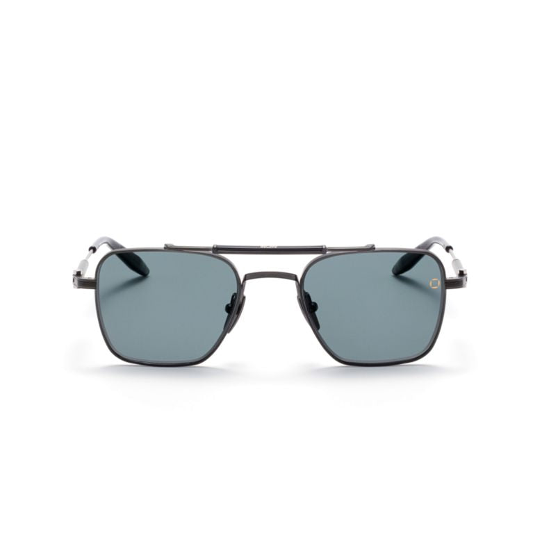 Europa Metal Frame Sunglasses with Geometric Blue Tints
