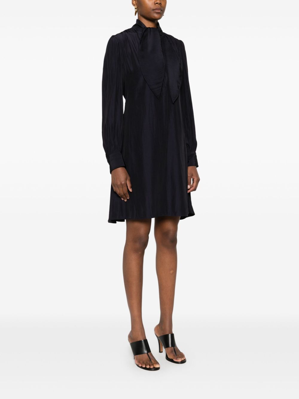 Midnight Blue Draped Dress