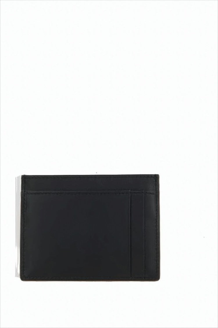 Rectangular Black Calf Leather Card Wallet