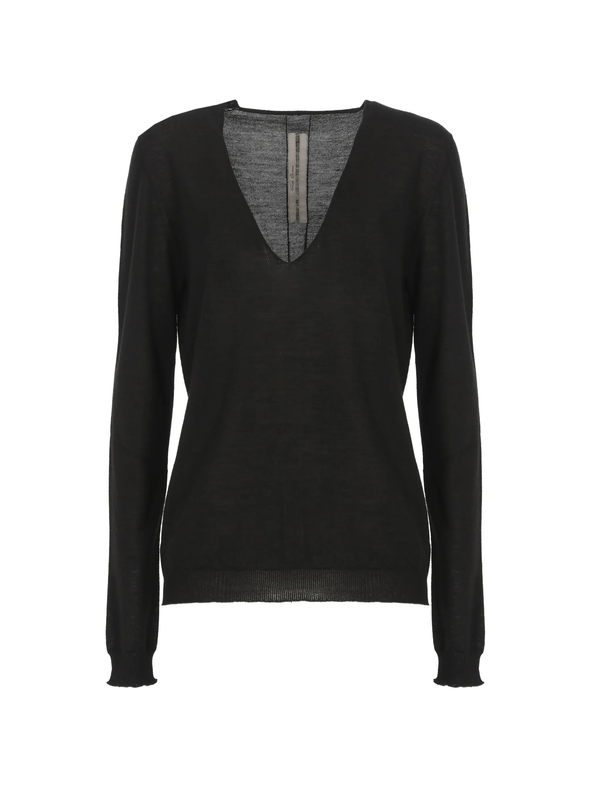 Black V Neck Fitted Top