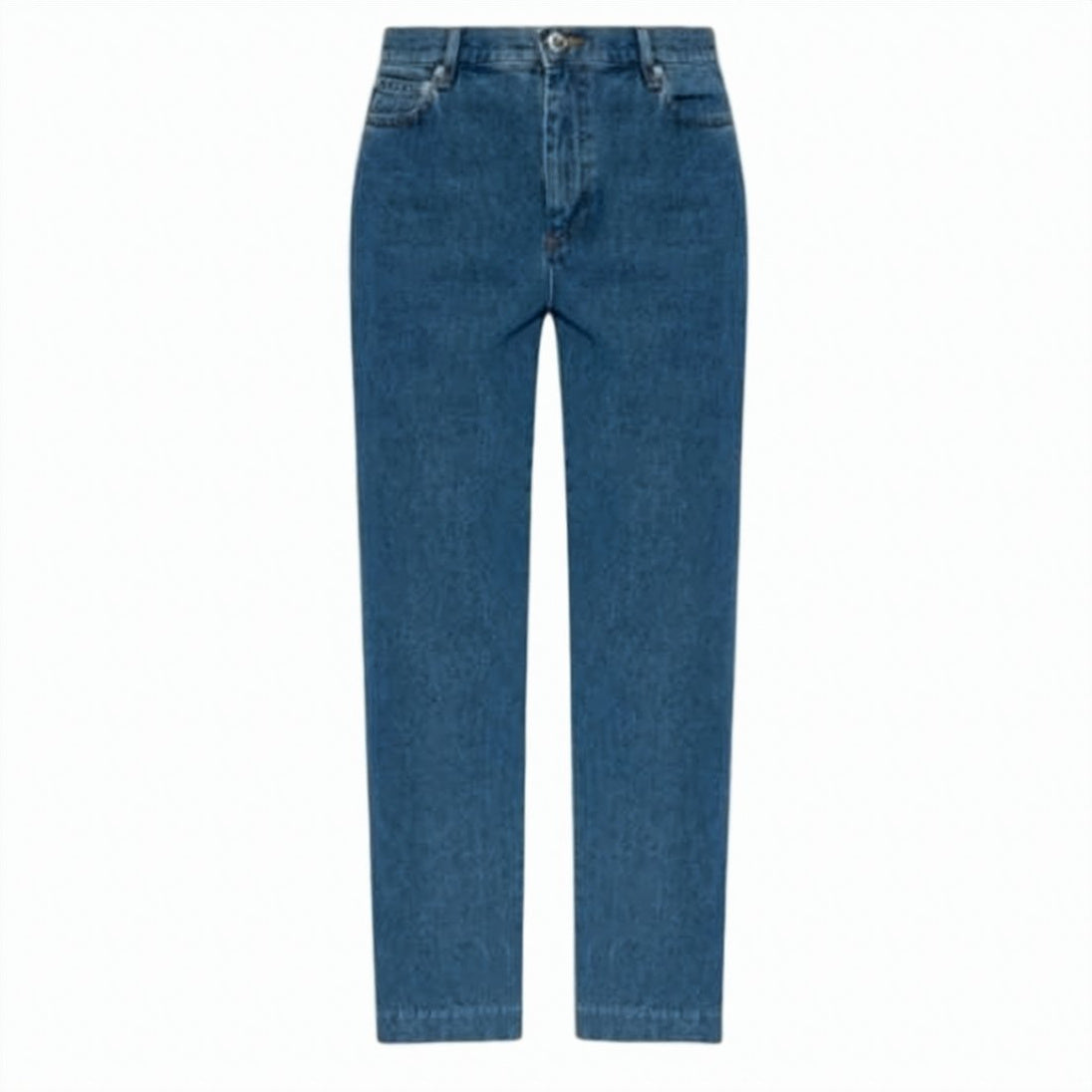Mid-Rise Straight-Leg Denim Pants