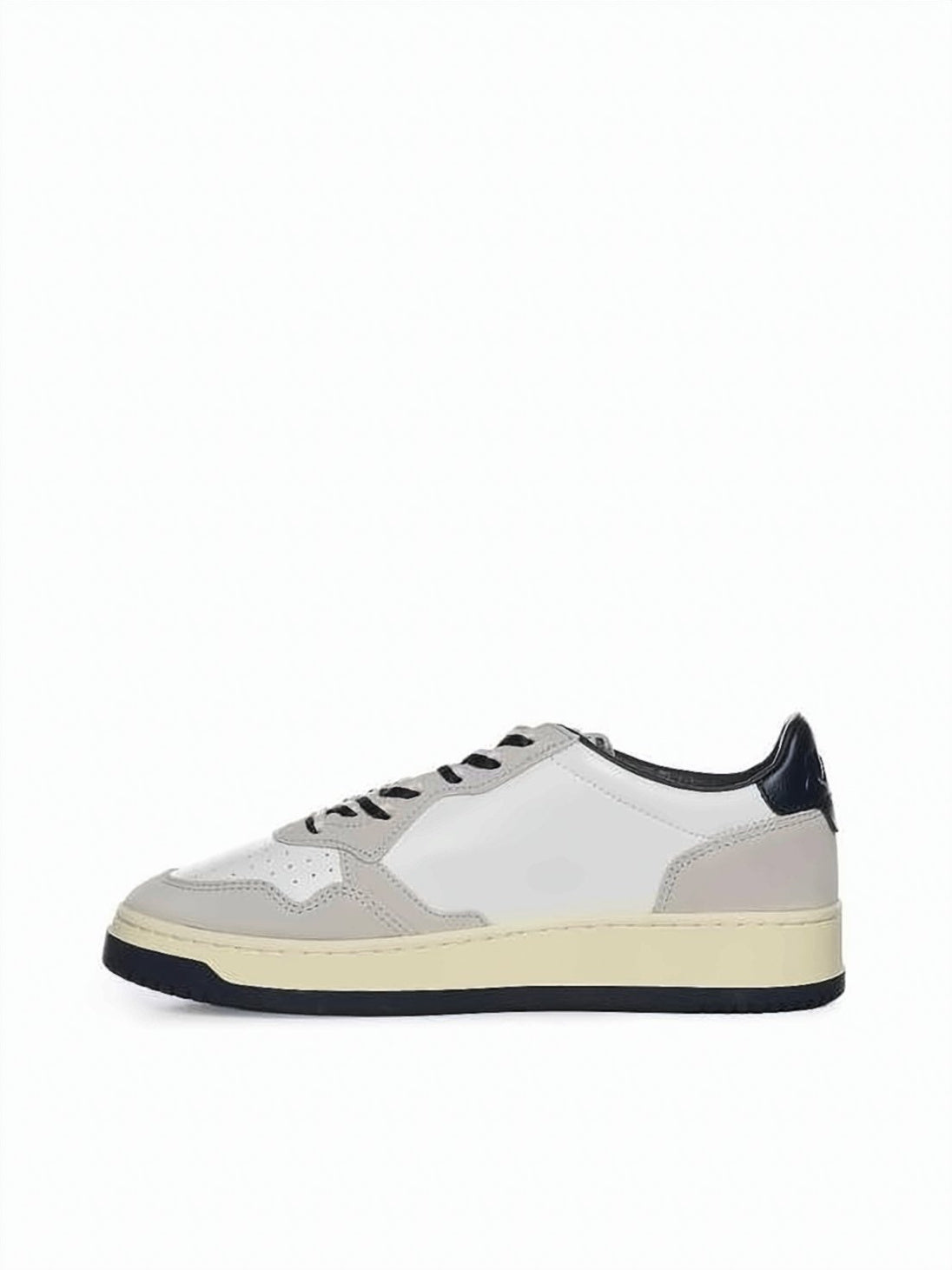 Soft Cream Low-Top Sneakers with Contrasting Details