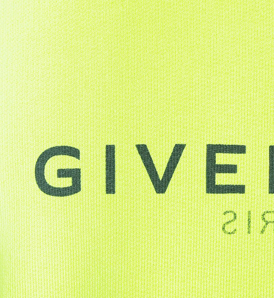Fluorescent Yellow Crewneck Sweatshirt with Centered Logo