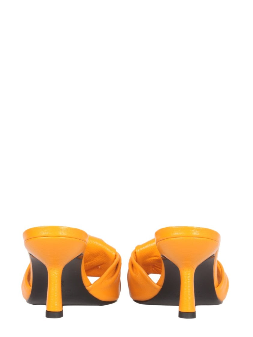 Leather Sandals With Twisted Knot Detail