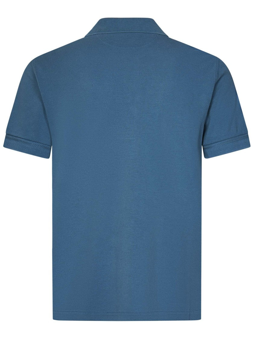 Faded Blue Polo Shirt With Classic Collar