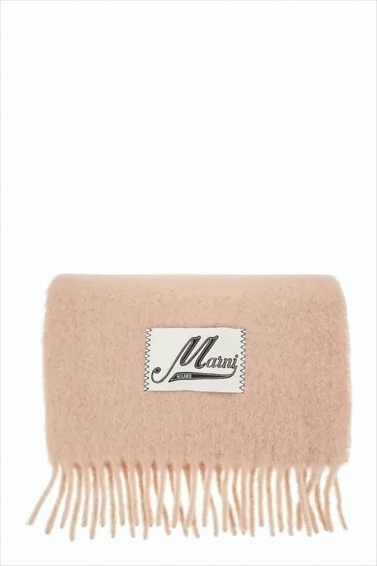 Fringed Blush Pink Alpaca Blend Scarf