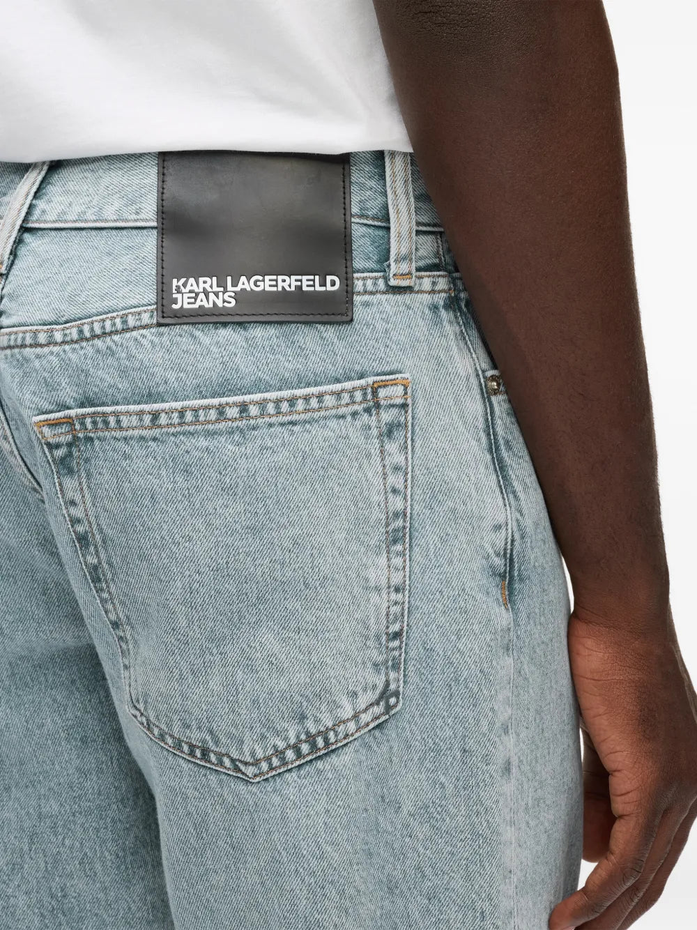 Light Blue Straight-Leg Jeans with Classic Five-Pocket Styling