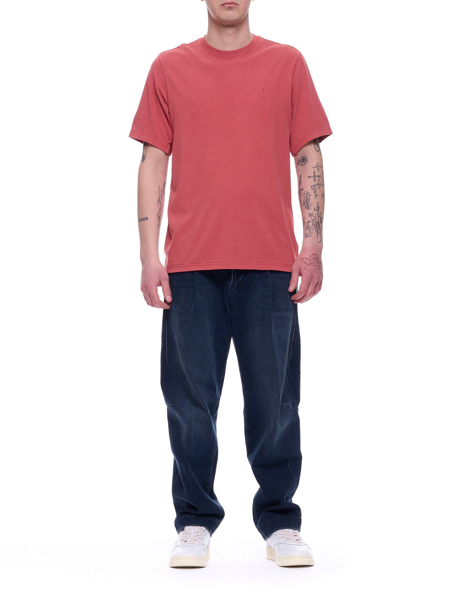 Dark Blue Cotton Regular Fit Trousers