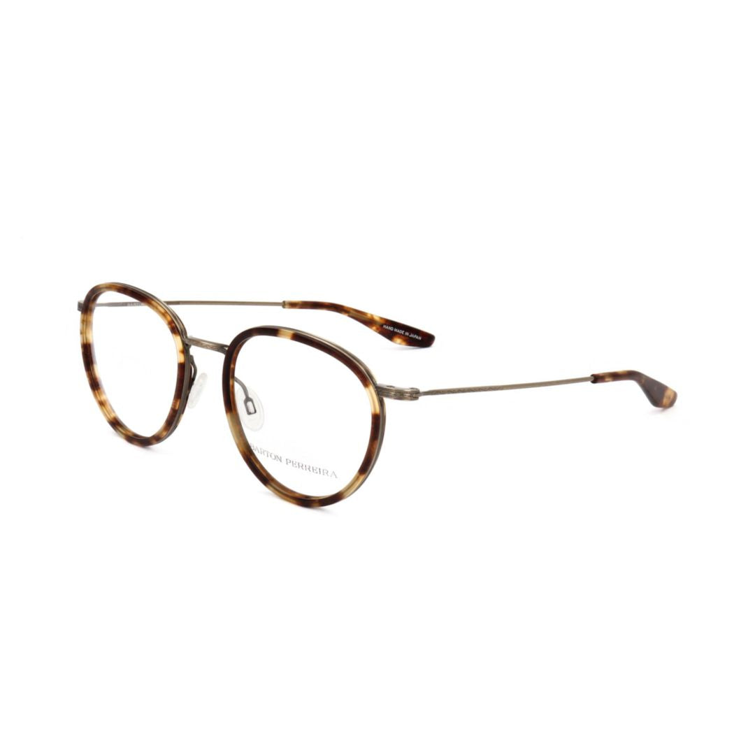 Bp5067 521ir Round Tortoiseshell-Patterned Eyeglasses with Metal Temples