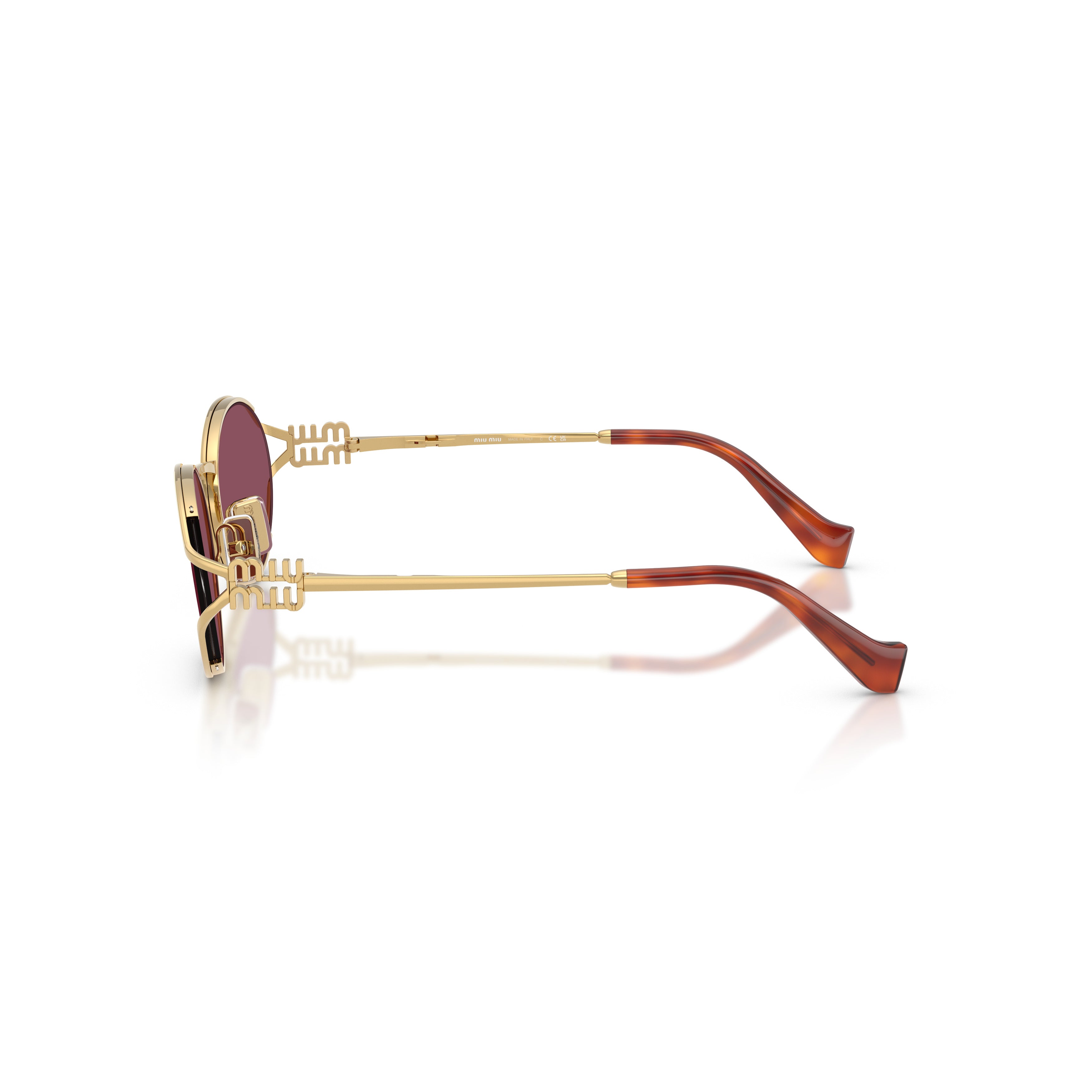 0mu 52ys Burgundy Lens Oval Sunglasses