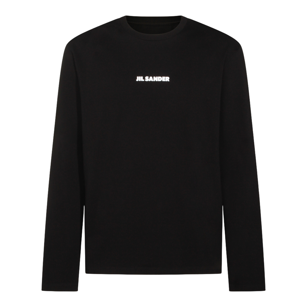 Black Long-Sleeve T-Shirt with Crew Neckline